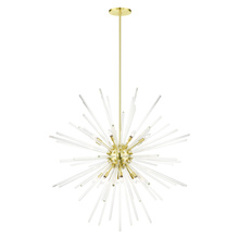 Livex Lighting 41260-12 - 16 Lt Satin Brass Foyer Pendant Chandelier