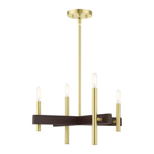 Livex Lighting 49344-12 - 4 Lt Satin Brass Chandelier