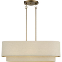 Livex Lighting 58872-48 - 3 Light Antique Gold Leaf Medium Linear Chandelier