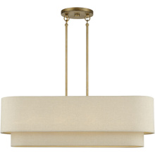 Livex Lighting 58873-48 - 4 Light Antique Gold Leaf Large Linear Chandelier