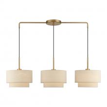 Livex Lighting 58893-48 - 3 Light Antique Gold Leaf Large Linear Chandelier