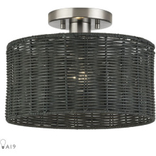 Livex Lighting 60117-91 - 1 Light Brushed Nickel Medium Semi-Flush