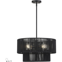 Livex Lighting 60244-04 - 4 Light Black Pendant Chandelier
