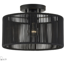 Livex Lighting 60265-04 - 1 Light Black Medium Semi-Flush