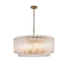 Kanova Lighting KCH5161T-35 - Tundra Two-tier Chandelier - Large L35" W35" H22" Warm Brass 120 V 12 E26 Standard