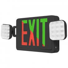 Westgate MFG C3 XTU-CL-RG-EM-BK - COMBO EMERGENCY LIGHT EXIT SIGN BI-COLOR RED/GRN, DEFAULT TO RED, 120/277V, BLACK