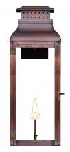 The Coppersmith PS29G - CopperSmith Palmetto Street 29 Inch Gas Lantern in Antique Copper