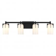 Savoy House 8-4128-4-BK - Caldwell 4-Light Bathroom Vanity Light in Matte Black