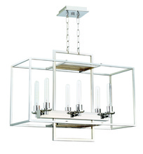 Craftmade 41526-CH - Cubic 6 Light Linear Chandelier in Chrome