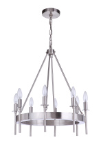 Craftmade 54328-BNK - Larrson 8 Light Chandelier in Brushed Polished Nickel