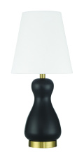 Craftmade 87020FBSB-T - Gloria 1 Light Table Lamp in Flat Black/Satin Brass
