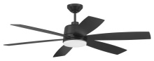 Craftmade HGN54FB6-NWF - Hogan 54" 6-Blade Indoor/Outdoor (Damp) Ceiling Fan in Flat Black Finish, Blades Included