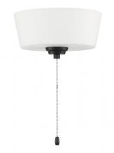 Craftmade LK2802-FB-WG-LED - 2 Light Energy Star Bowl Fan Light Kit in Flat Black w White Glass