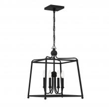 Crystorama 2245-BF_NOSHADE - Libby Langdon Sylvan 16'' Black Forged Chandelier
