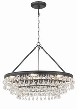 Crystorama 237-MK - Calypso 25'' Crystal Teardrop Matte Black Chandelier