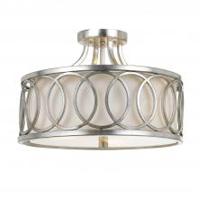 Crystorama 285-SA - Libby Langdon Graham 15'' Antique Silver Semi Flush Mount
