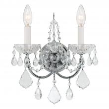 Crystorama 3222-CH-CL-MWP - Imperial 12'' Hand Cut Crystal Polished Chrome Sconce
