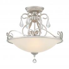 Crystorama 5010-OS-CL-MWP - Ashton 16.5'' Hand Cut Crystal Olde Silver Semi Flush Mount