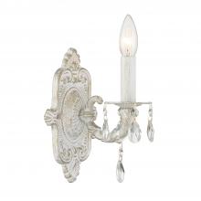 Crystorama 5021-AW-CL-MWP - Paris Market 6.25'' Hand Cut Crystal Antique White Sconce