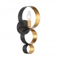 Crystorama 581-EB-GA - Luna 7'' English Bronze + Antique Gold Sconce
