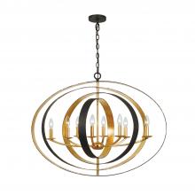 Crystorama 588-EB-GA - Luna 36'' English Bronze + Antique Gold Oval Chandelier