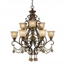 Crystorama 7509-BU-GT-MWP - Norwalk 34'' Golden Teak Hand Cut Crystal Bronze Umber Chandelier