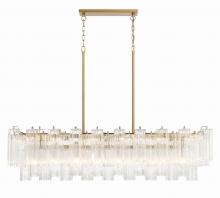 Crystorama ADD-317-AG-CL - Addis 51.75'' Aged Brass Linear Chandelier