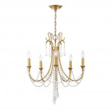 Crystorama ARC-1905-GA-CL-MWP - Arcadia 23.5'' Antique Gold Chandelier