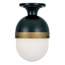 Crystorama CAP-8500-MK-TG - Brian Patrick Flynn Capsule 8'' Matte Black + Textured Gold Outdoor Semi Flush Mount