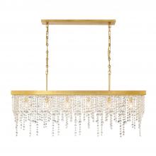 Crystorama WIN-617-GA-CL-MWP - Winham 49'' Antique Gold Linear Chandelier