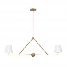 Crystorama XAV-B9302-VG-WH - Xavier 42'' Vibrant Gold + White Linear Chandelier