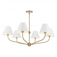 Crystorama XAV-B9316-VG-WH - Xavier 40'' Vibrant Gold + White Chandelier