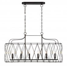 Crystorama ZUC-A9037-EB-GA - Zucca 42.5'' English Bronze + Antique Gold Linear Chandelier