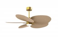 Matthews Fan Company AKTPLK-BRBR-LM - Alessandra Tropical-Five Blade Ceiling Fan-5CCT Integrated LED-Brushed Brass Finish