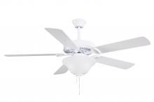 Matthews Fan Company AM-USA-WH-52-LK - America Ceiling Fan - Made in USA - White Body - Light Kit - 52" Blades