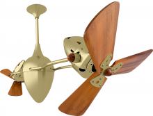 Matthews Fan Company AR-BRBR-WD - Ar Ruthiane - Rotational Ceiling Fan - Brushed Brass Finish - Mahogany Tone Blades