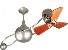 Matthews Fan Company B2K-BN-WD-DAMP - Brisa 2000 - Rotational Ceiling Fan - Brushed Nickel Finish - Mahogany Tone Blades