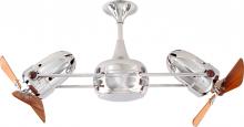 Matthews Fan Company DD-CR-WD - Duplo Dinamico - Rotational Ceiling Fan (Interior) - Polished Chrome Finish - Mahogany Tone Blades