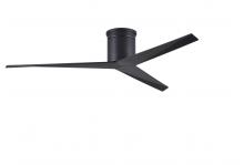 Matthews Fan Company EKH-BK-BK - Eliza-H - Flush Mount Ceiling Fan - Matte Black Finish - Matte Black Blades