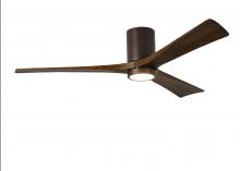 Matthews Fan Company IR3HLK-TB-WA-60 - Irene-3HLK-60" Three Blade Flush Mount Paddle Fan-5CCT Integrated LED-Textured Bronze Finish