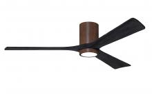 Matthews Fan Company IR3HLK-WN-BK-60 - Irene-3HLK-60" Three Blade Flush Mount Paddle Fan-5CCT Integrated LED-Walnut Tone Finish