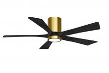 Matthews Fan Company IR5HLK-BRBR-BK-52 - Irene-5HLK-52" Five Blade Flush Mount Paddle Fan-5CCT Integrated LED-Brushed Brass Finish