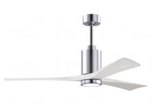 Matthews Fan Company PA3-CR-MWH-60 - Patricia-3-60" Three Blade Ceiling Fan-5CCT Integrated LED-Polished Chrome Finish