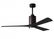 Matthews Fan Company PA3-TB-BK-60 - Patricia-3-60" Three Blade Ceiling Fan-5CCT Integrated LED-Textured Bronze Finish