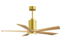 Matthews Fan Company PA5-BRBR-LM-52 - Patricia-5-52" Five Blade Ceiling Fan-5CCT Integrated LED-Brushed Brass Finish