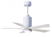Matthews Fan Company PA5-WH-MWH-42 - Patricia-5-42" Five Blade Ceiling Fan-5CCT Integrated LED-Gloss White Finish-Matte White Blades