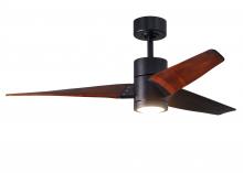 Matthews Fan Company SJ-BK-WN-52 - Super Janet - 52" Ceiling Fan - Integrated LED - Matte Black Finish - Walnut Tone Blades
