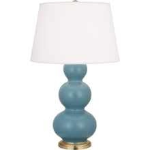 Robert Abbey MOB40 - Matte Steel Blue Triple Gourd Table Lamp