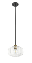 Acclaim Lighting IN20033BK - Oxley 10 in. Matte Black And Brass 1-Light Pendant With Clear Glass Globe