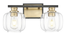 Acclaim Lighting IN40031BK - Oxley 17.5 in. Matte Black and Brass 2-Light Vanity With Clear Glass Globes